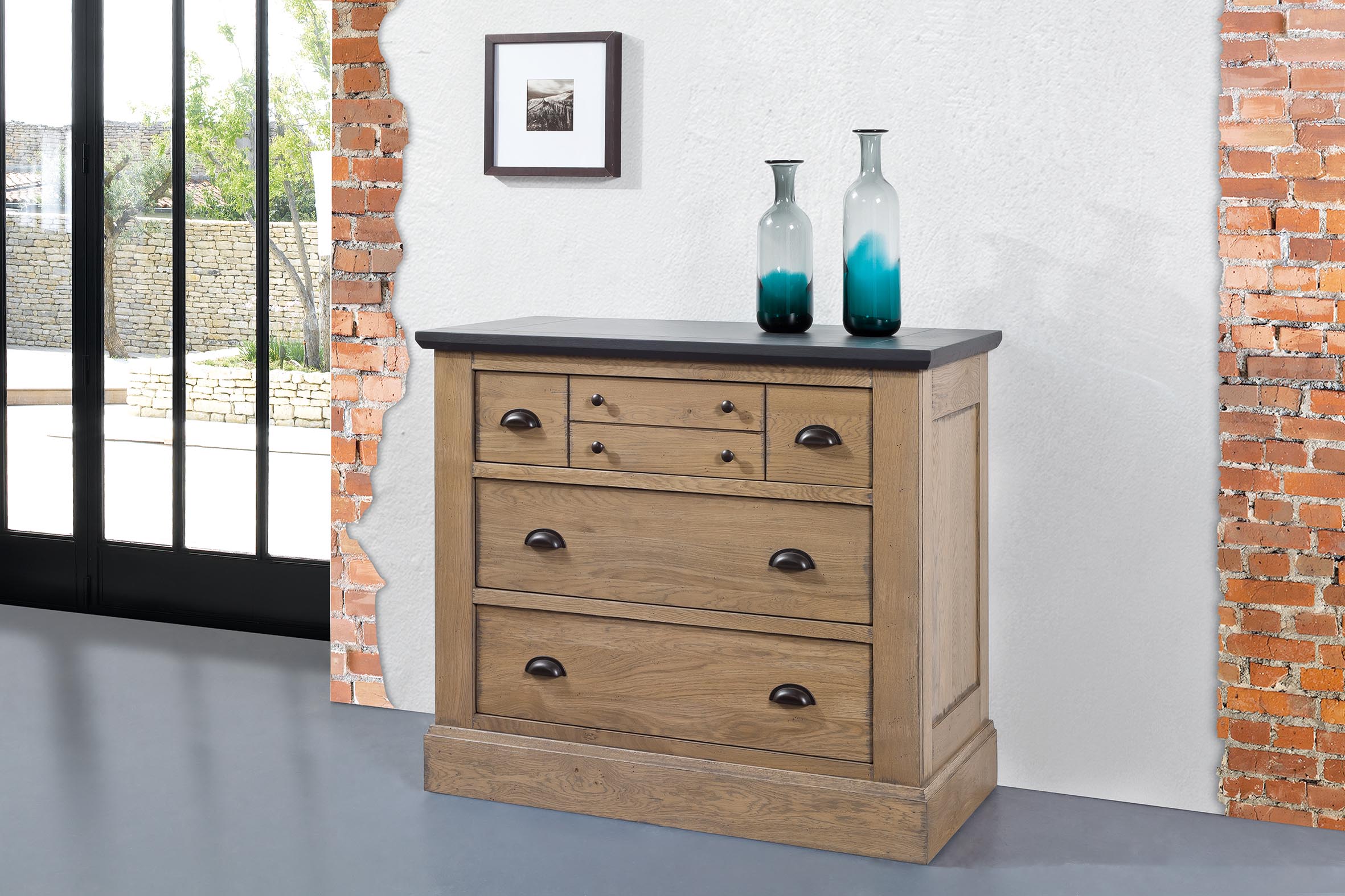 Ateliers de Langres Romance CH commode 3 tiroirs chêne