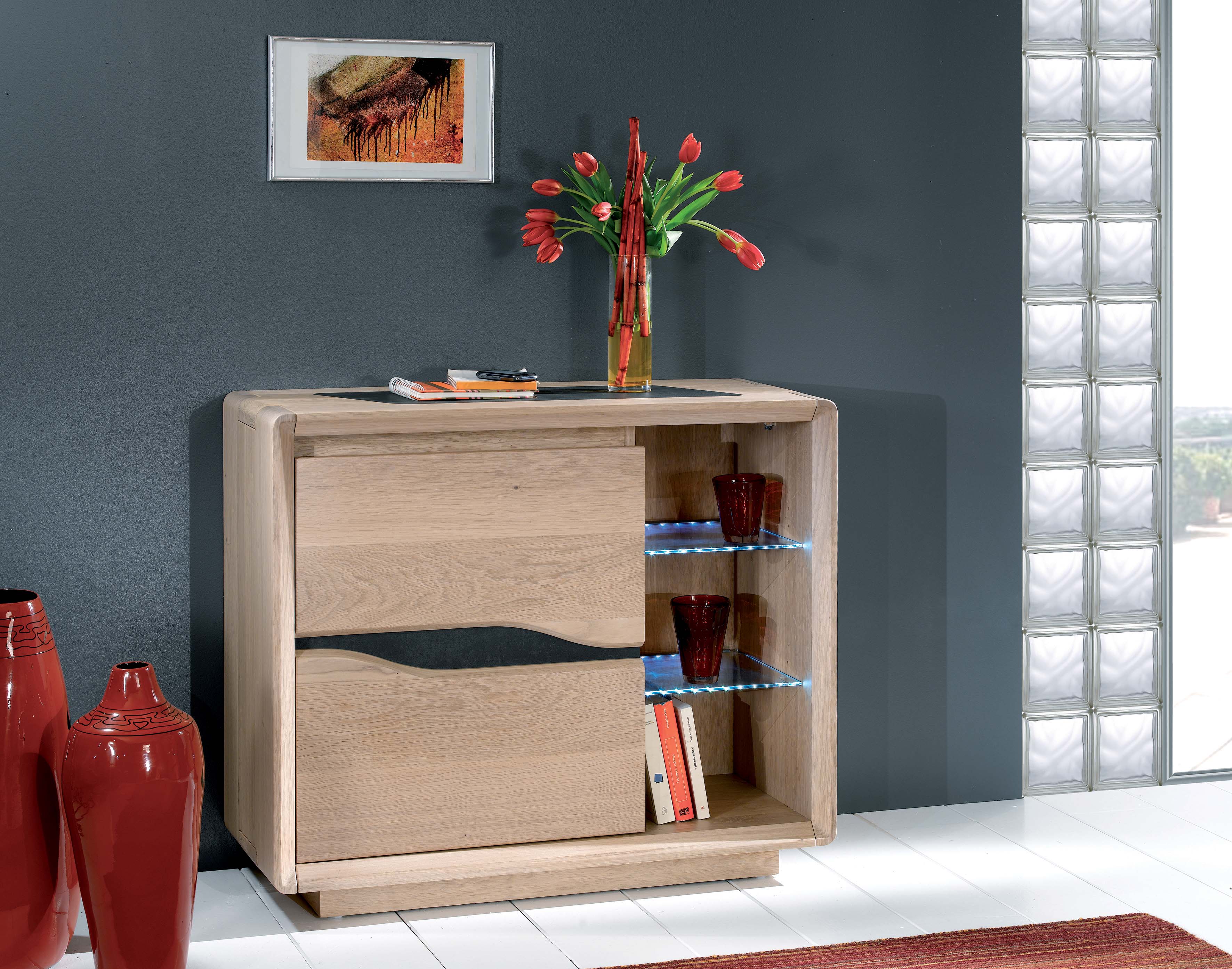 Ateliers de Langres Ceram meuble entrée 1 porte 1 niche chêne