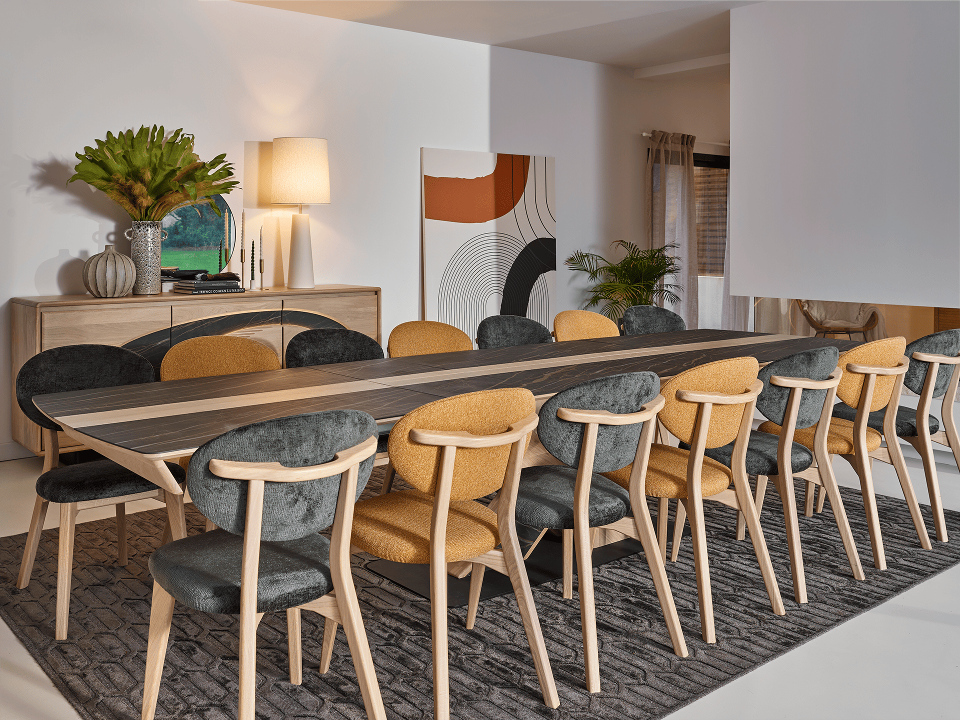 Ateliers de Langres Thales Table chêne 180 rallonge 100 cm