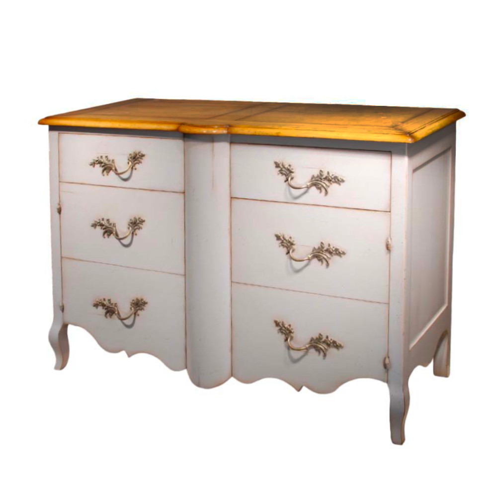 BATEL Arlequin 678 commode 2 tiroirs 2 portes bois 130 cm