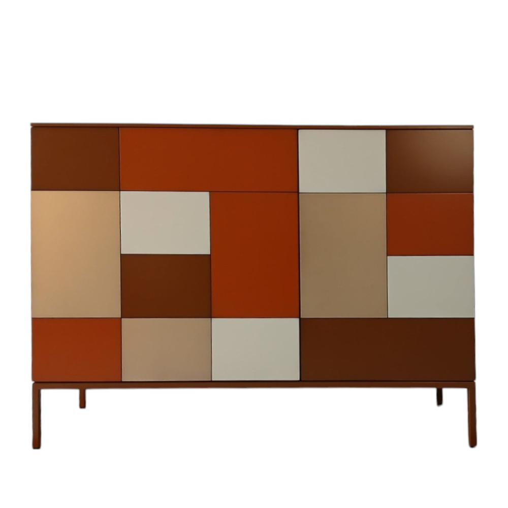 BATEL Quadrik 033 grande commode fer bois patiné