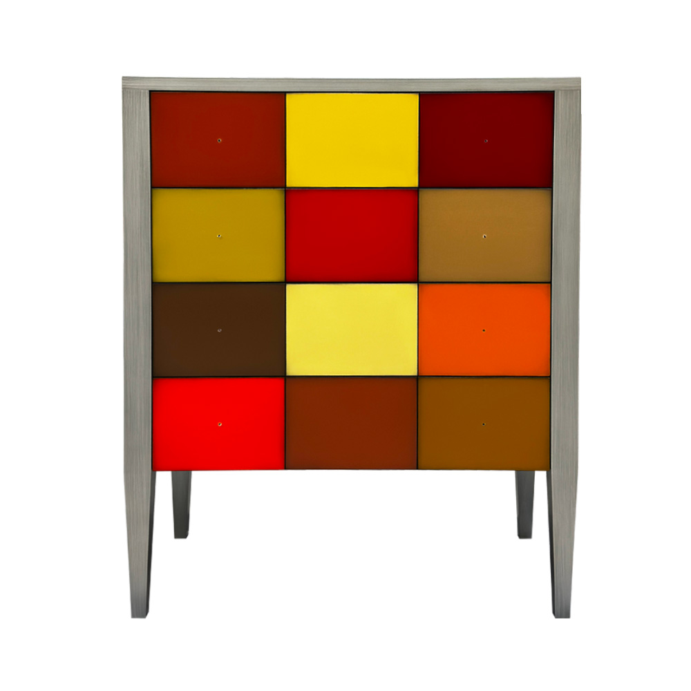 BATEL Multicolore 752 petite commode 4 tiroirs bois français