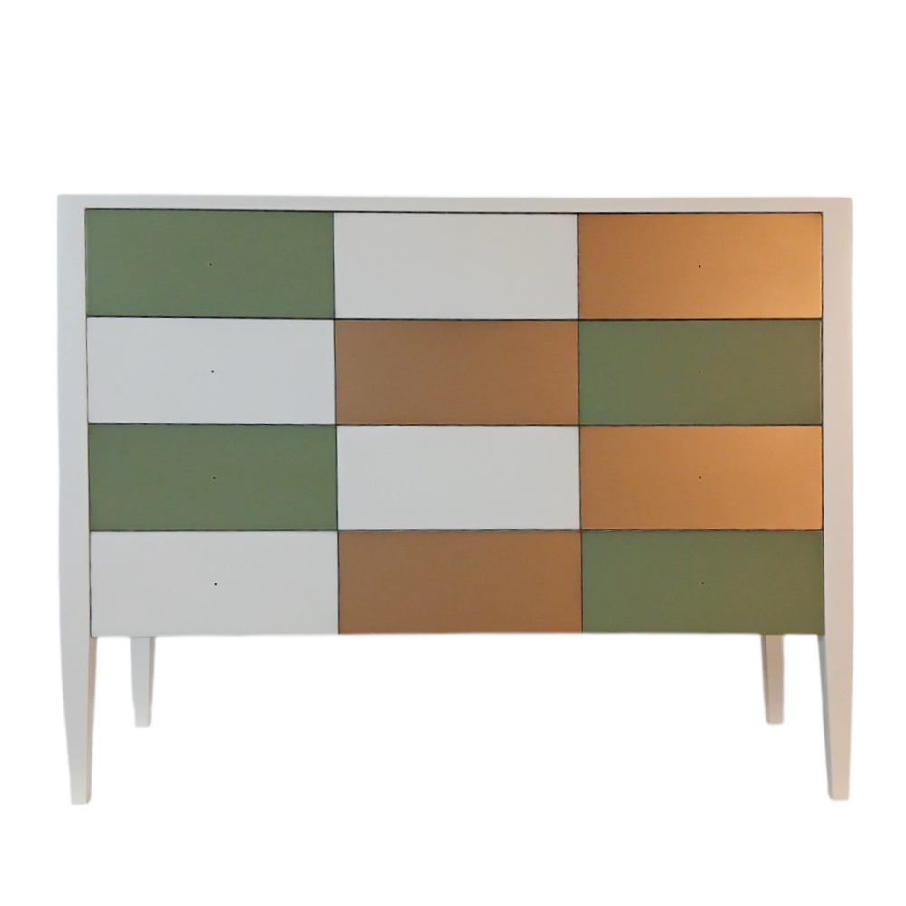 BATEL Multicolore 754P Grande commode bois 2 portes