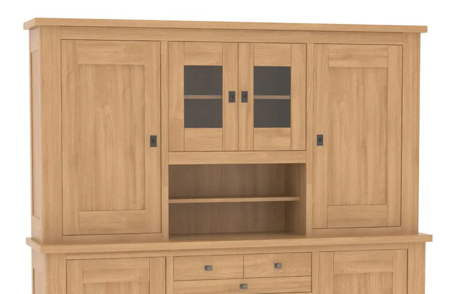 Ateliers de Langres Whitney haut vaisselier 4 portes 1 niche chêne