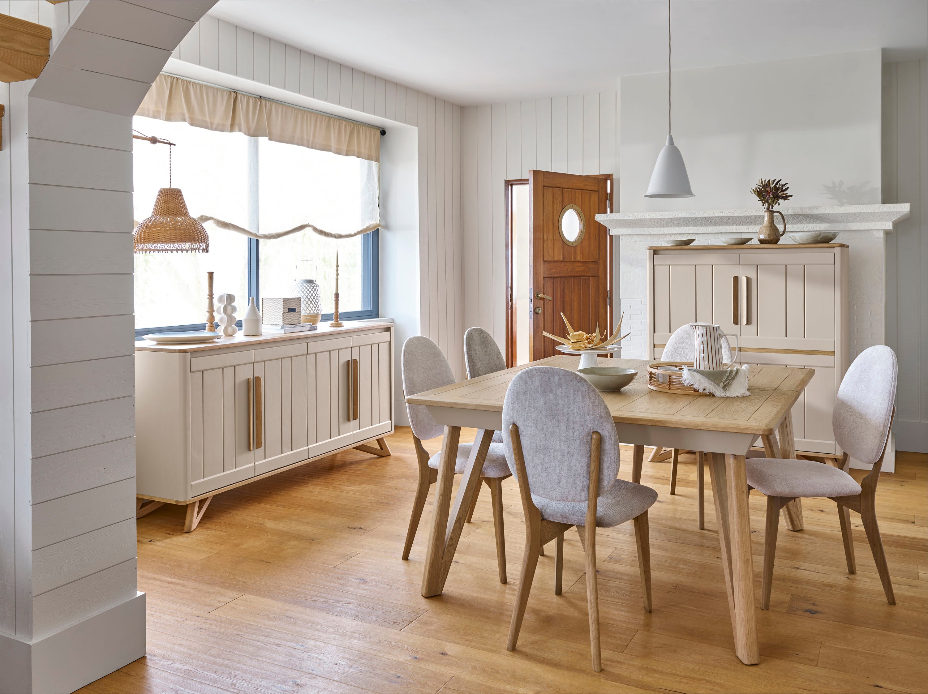 Ateliers de Langres Alva bahut 4 portes moyen sans tiroir chêne