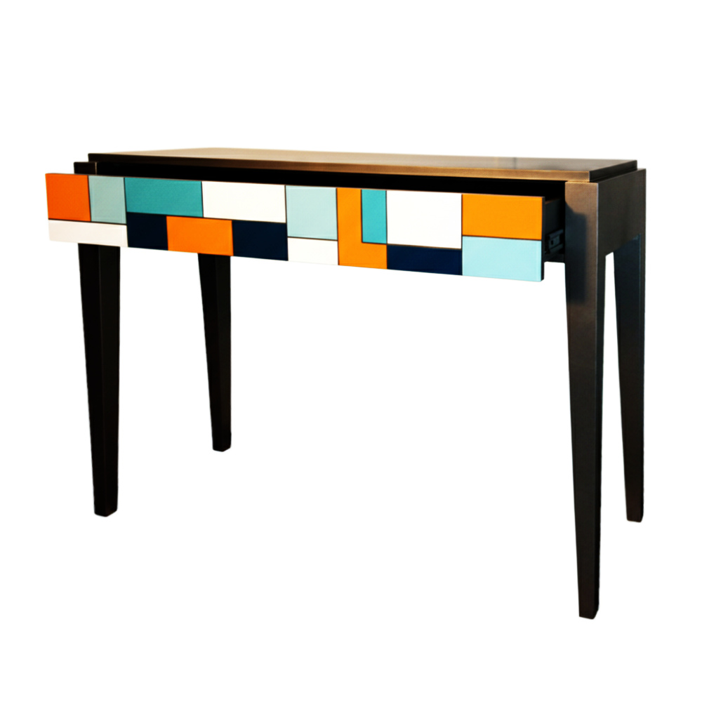 BATEL Divers 731 Console Mozaïk bois 1 tiroir