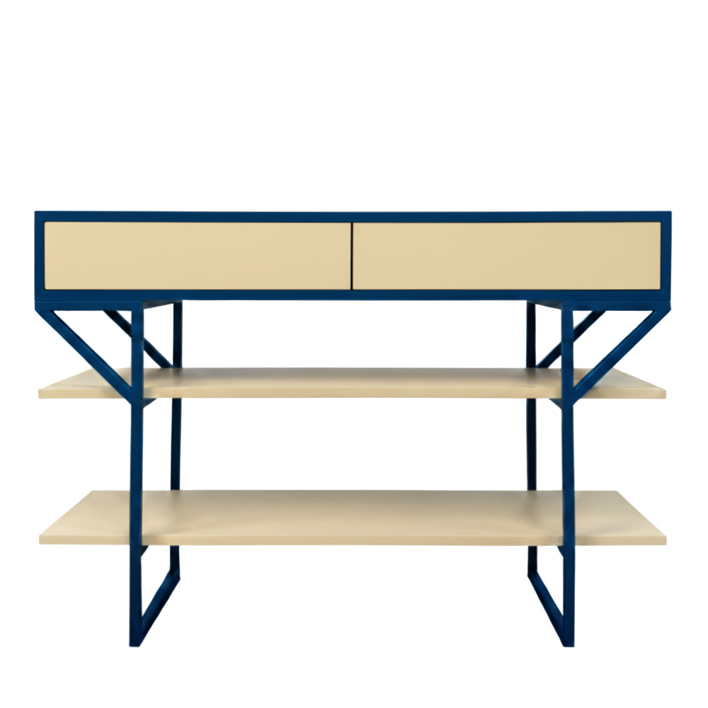 BATEL Horizon 2001 console laquée 120 cm 2 tiroirs