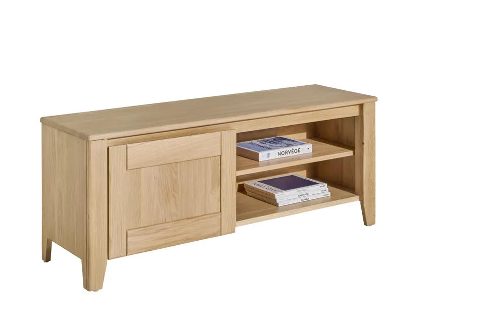 Ateliers de Langres Ynes meuble TV 1 porte 1 niche chêne