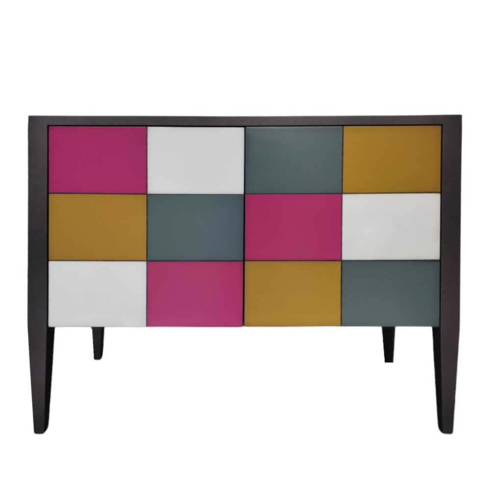 BATEL Multicolore 757 commode basse 3 tiroirs
