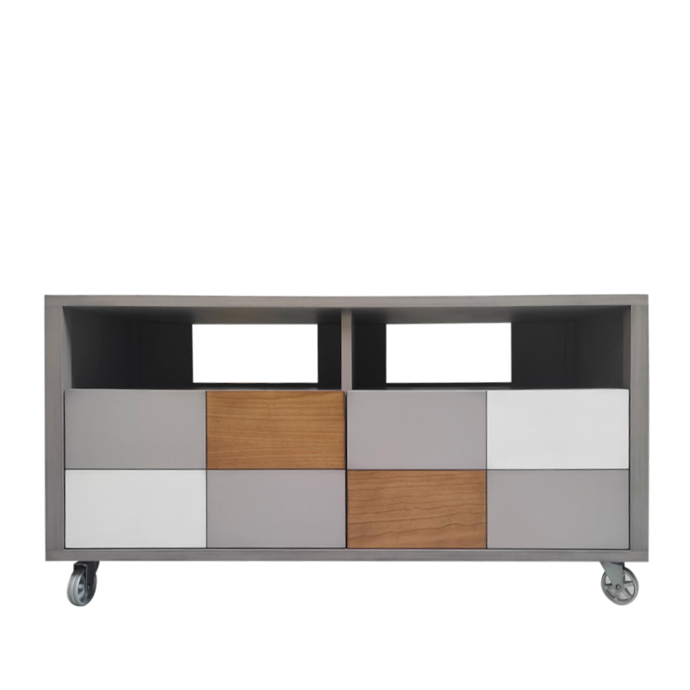 Batel Multicolore 781 Meuble TV 2 Portes 110 cm Roulettes