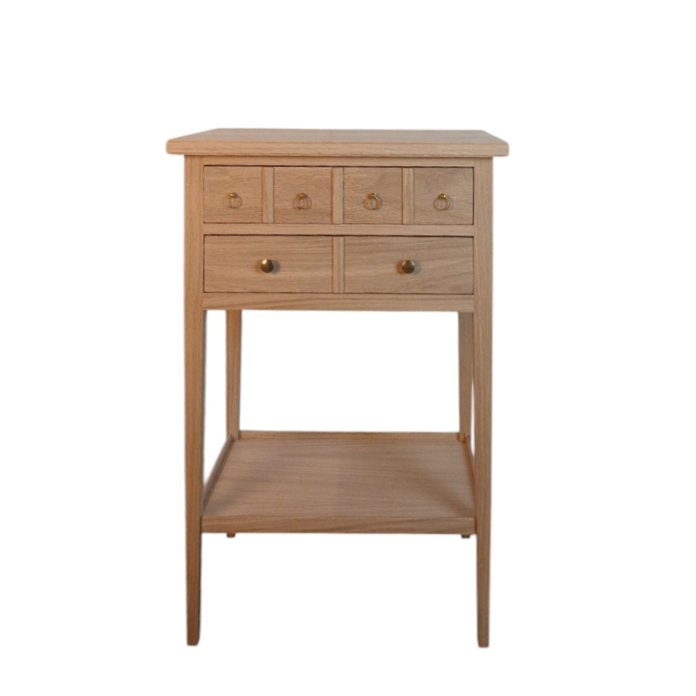 Batel Divers HP58 Petite Table 2 Tiroirs Hêtre Chêne