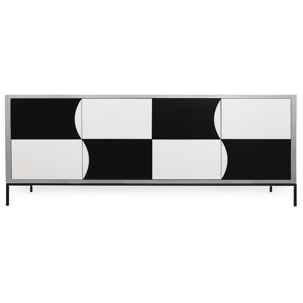 Batel Ellipse enfilade 701 4 portes 210 cm piétement métal