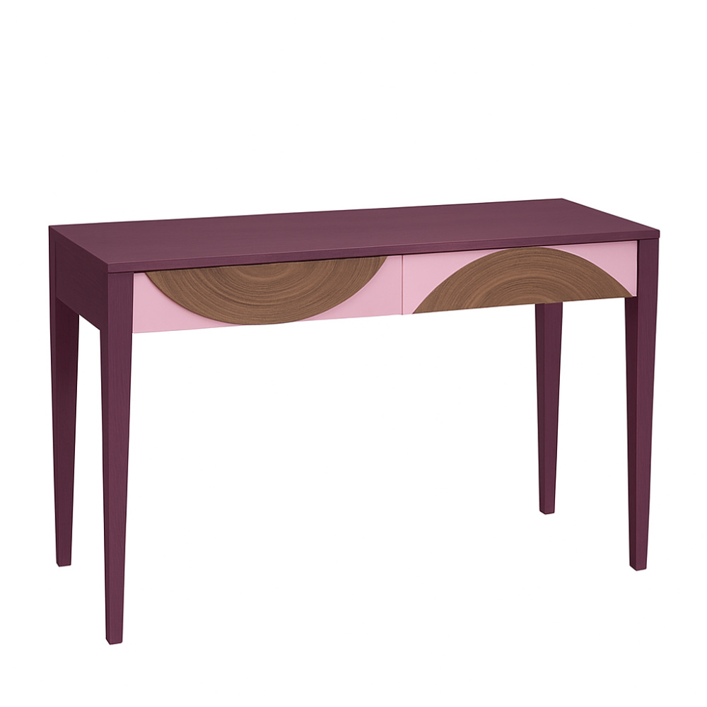 BATEL Natural 122 console rondins bois naturel 2 tiroirs