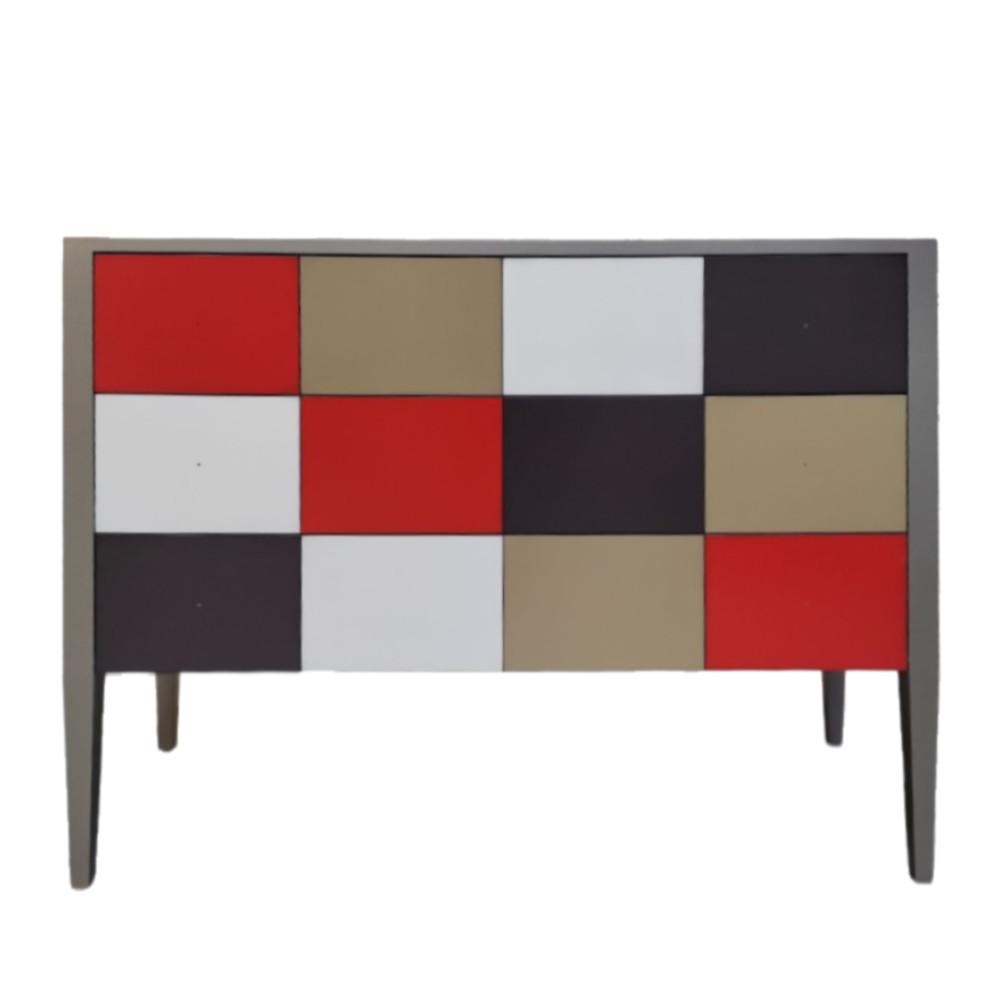 BATEL Multicolore 757P commode basse 2 portes 100 cm