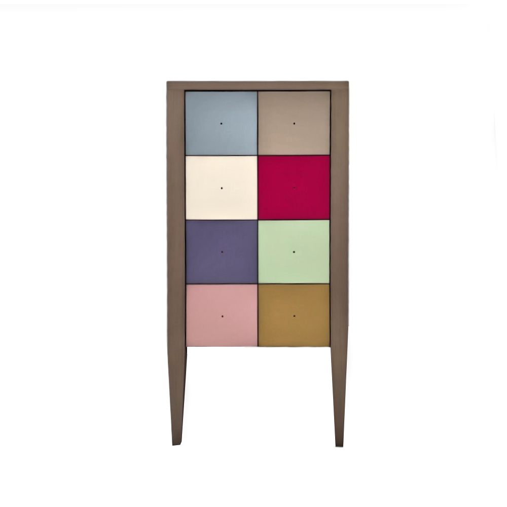 BATEL Multicolore 787TP chiffonnier 1 porte 1 tiroir bois