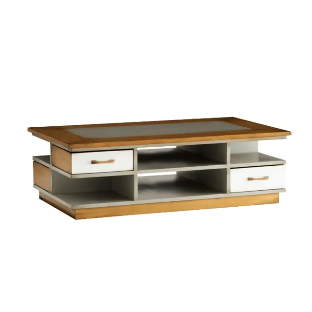 Batel Domino CD171 Table Basse 4 Tiroirs 120 cm Antiquaire