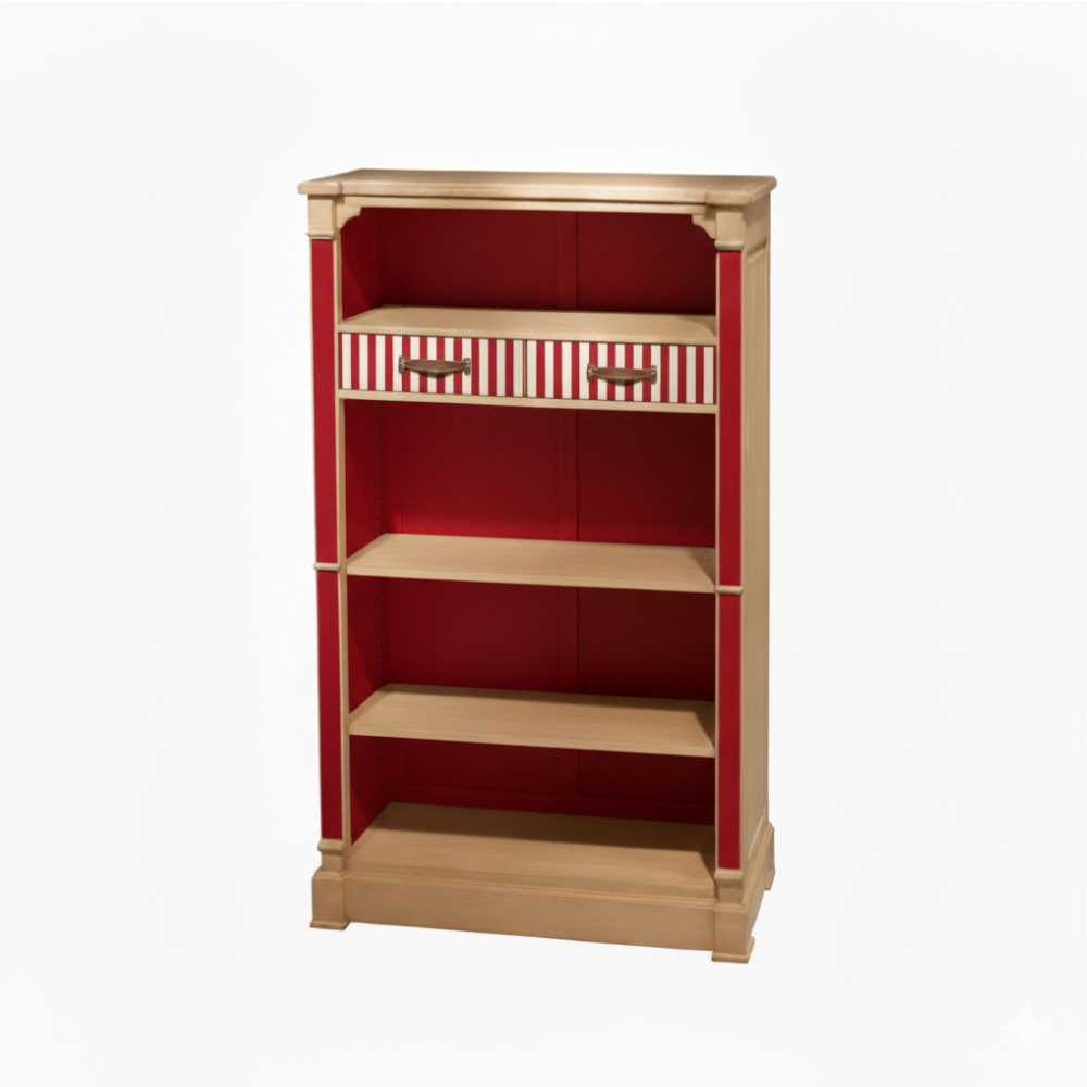 BATEL HP44 bibliothèque bois ouverte 98 cm 2 tiroirs