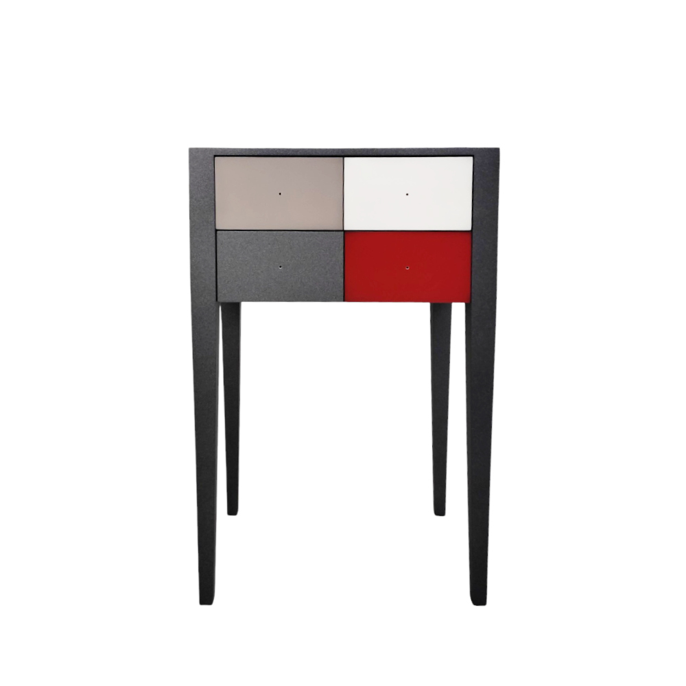 BATEL Multicolore 764 chevet 2 tiroirs 47 cm
