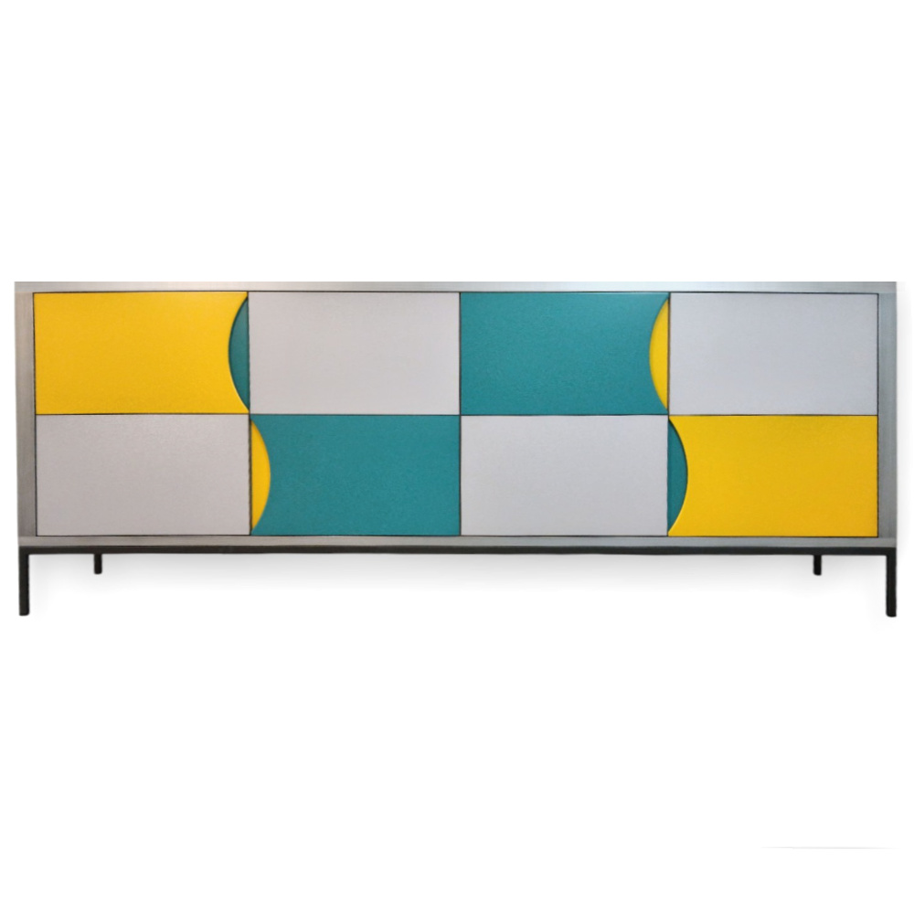 Batel Ellipse enfilade 701 4 portes 210 cm piétement métal