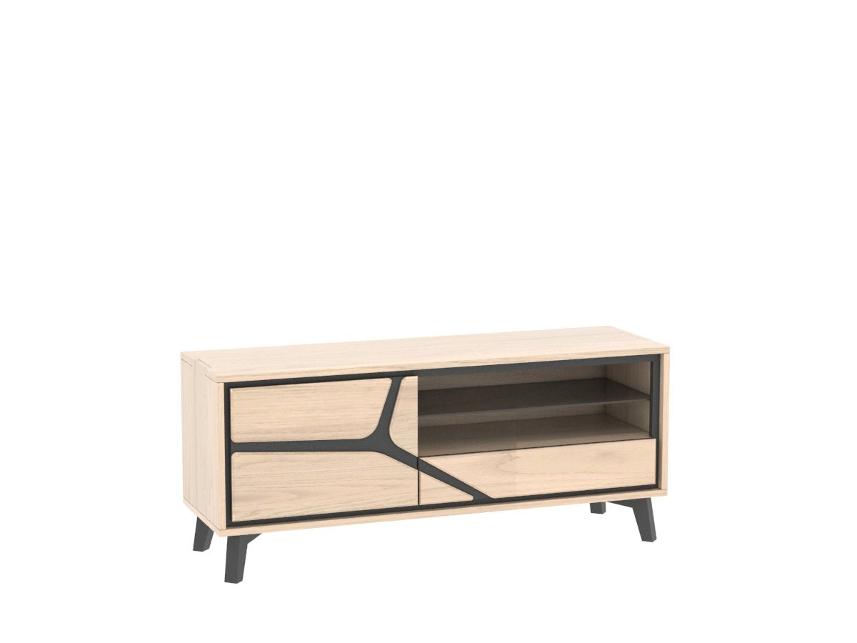Ateliers de Langres Neo meuble TV 1 porte 1 tiroir 1 niche chêne