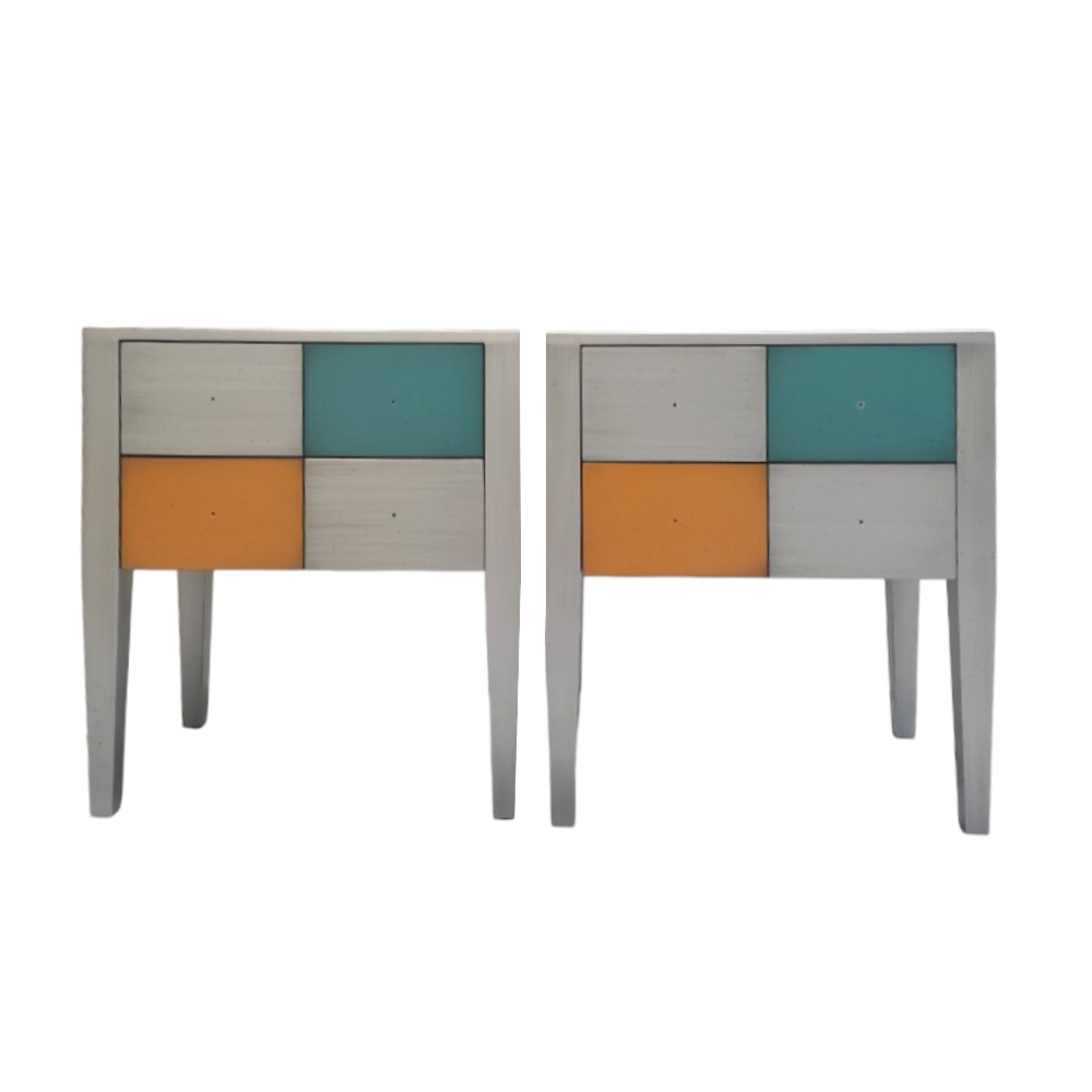 Batel Multicolore 762 chevet bois 2 tiroirs 47 cm