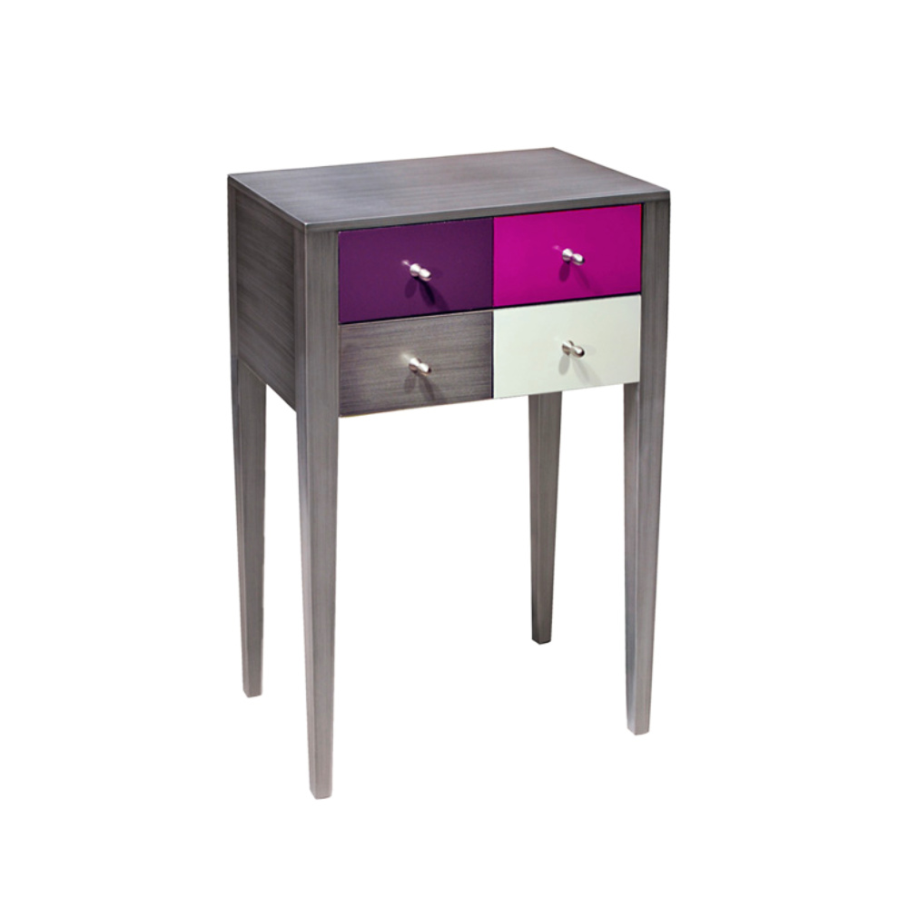 BATEL Multicolore 764 chevet 2 tiroirs 47 cm