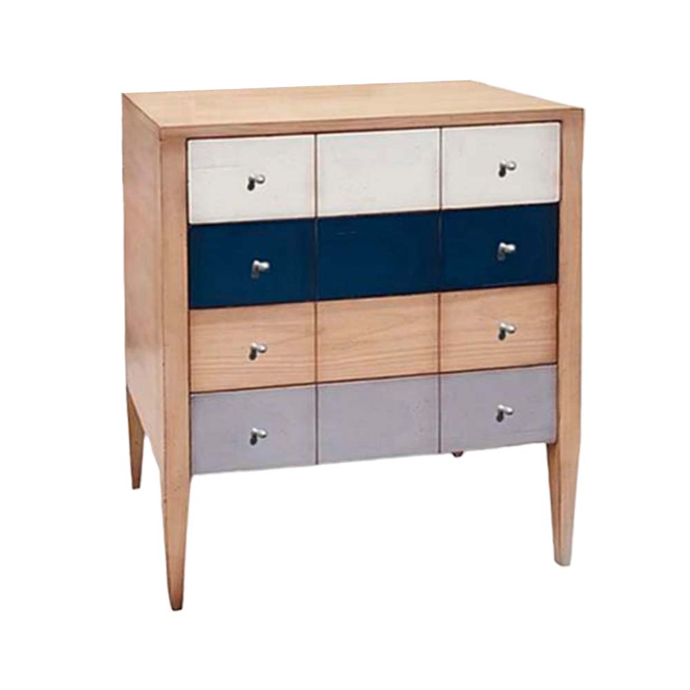 BATEL Multicolore 752 petite commode 4 tiroirs bois français