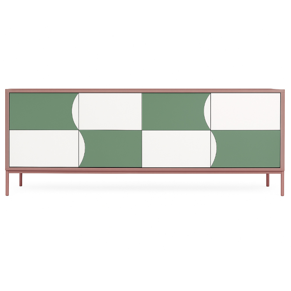 Batel Ellipse enfilade 701 4 portes 210 cm piétement métal