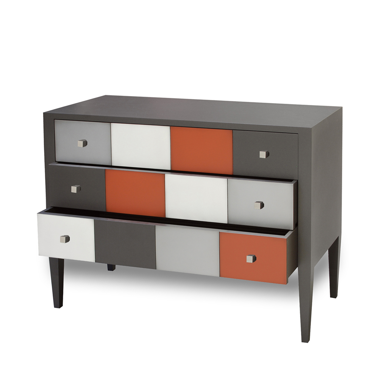 BATEL Multicolore 757 commode basse 3 tiroirs