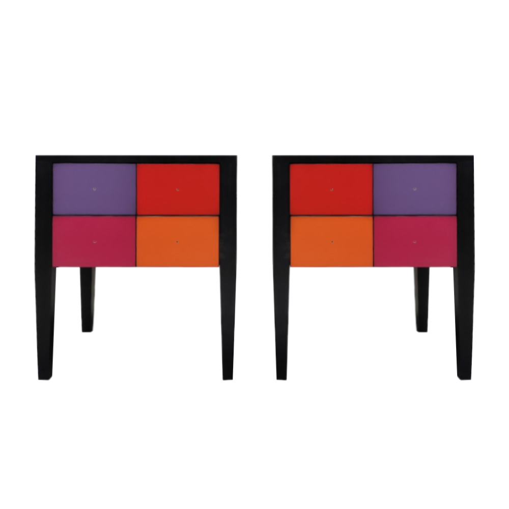 Batel Multicolore 762 chevet bois 2 tiroirs 47 cm