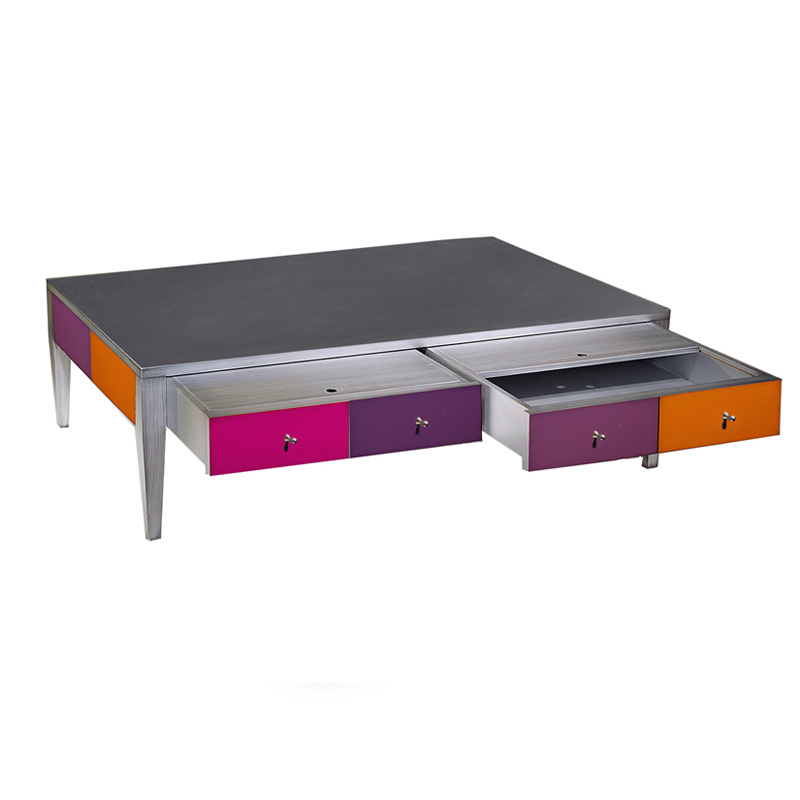 BATEL Multicolore 775 Table basse bois 2 tiroirs