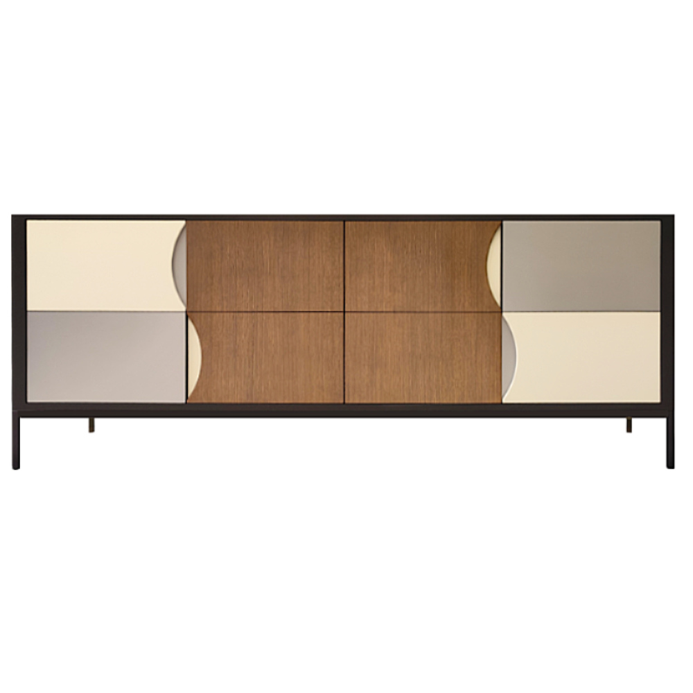 Batel Ellipse enfilade 701 4 portes 210 cm piétement métal