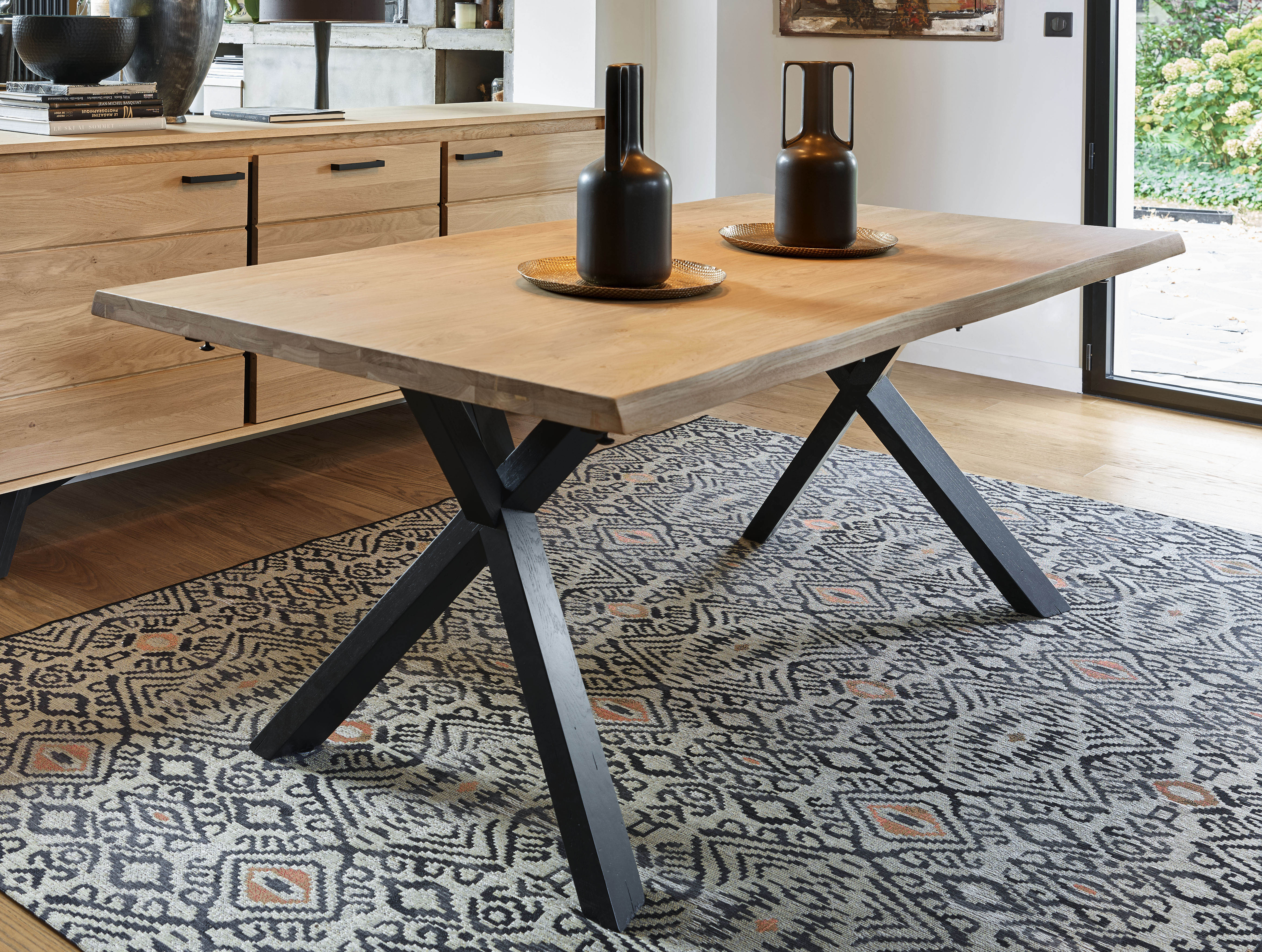 Ateliers de Langres Hudson Nomade table 160 cm plateau Arbre chêne