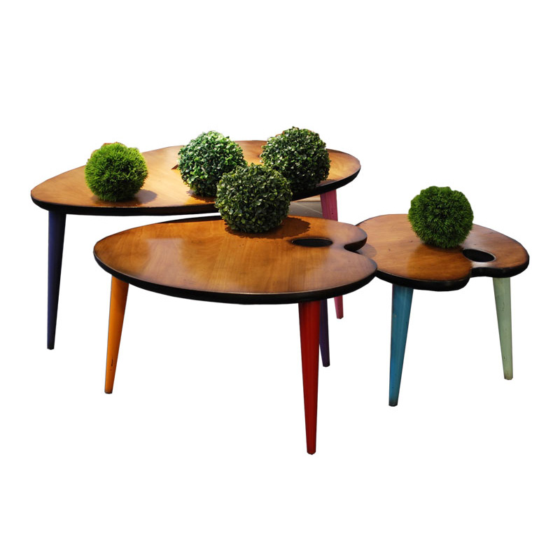 BATEL Divers 283M table gigogne palette peintre bois