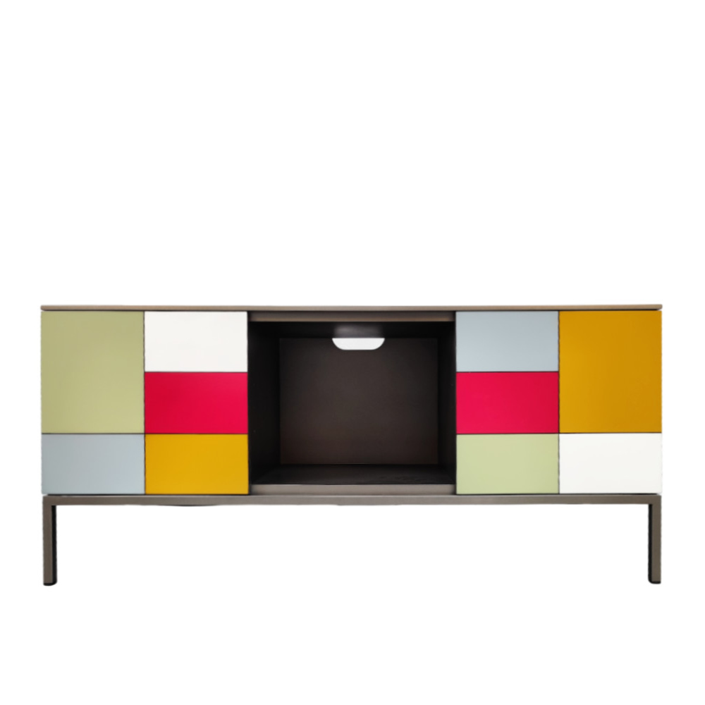 BATEL Quadrik 034 meuble TV 130 cm 2 portes bois