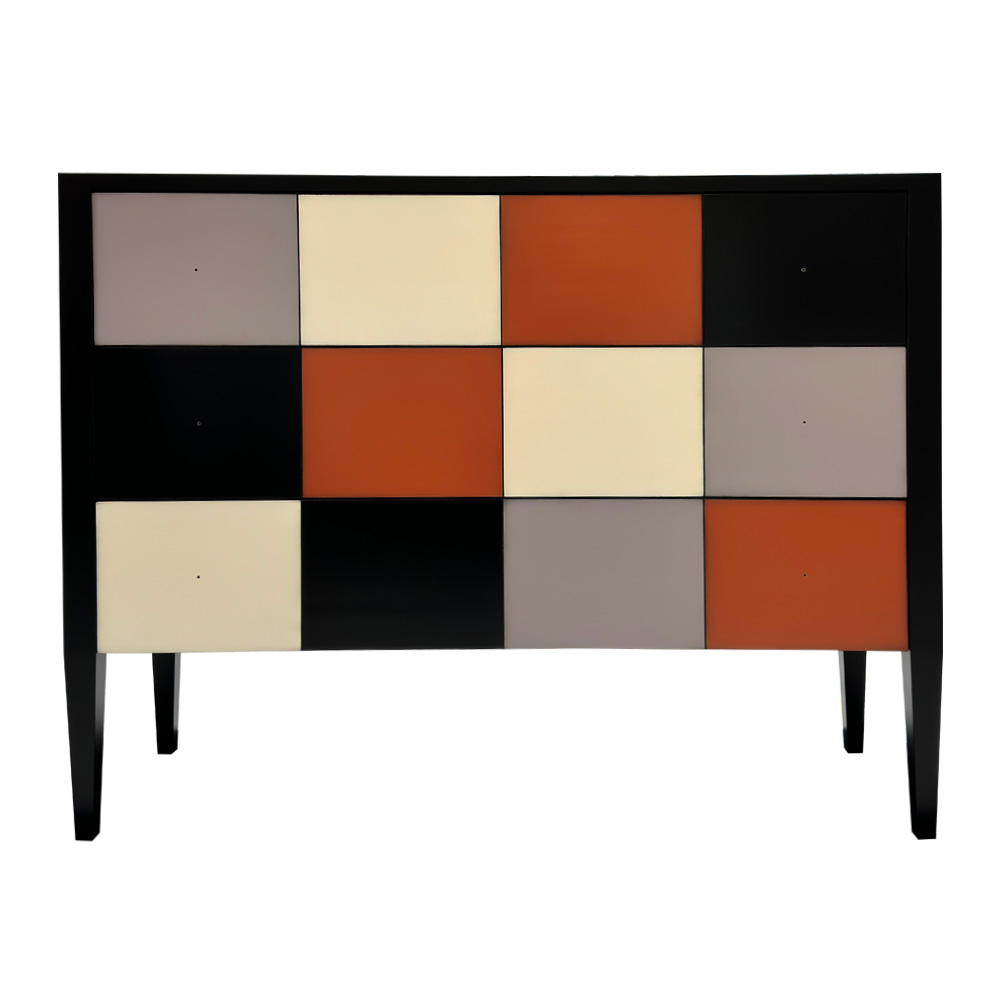 BATEL Multicolore 757 commode basse 3 tiroirs